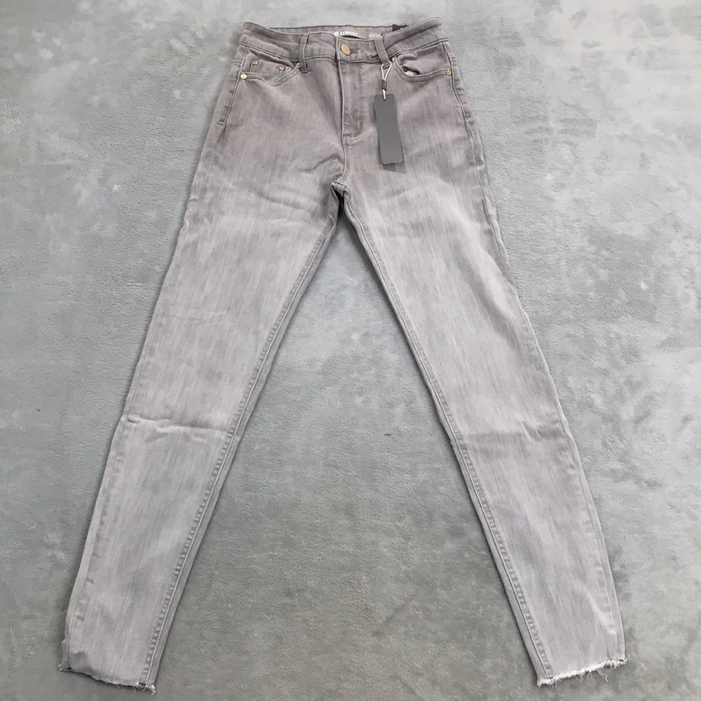 Tractr Mona High Rise Skinny Jeans Gray Size 24 New